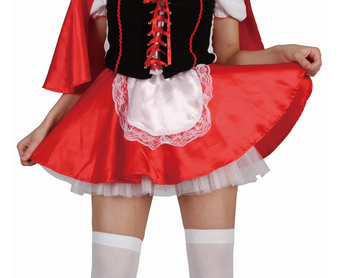 Role play-set for adult Red Hood (dress, petticoat, hooded cape), size S